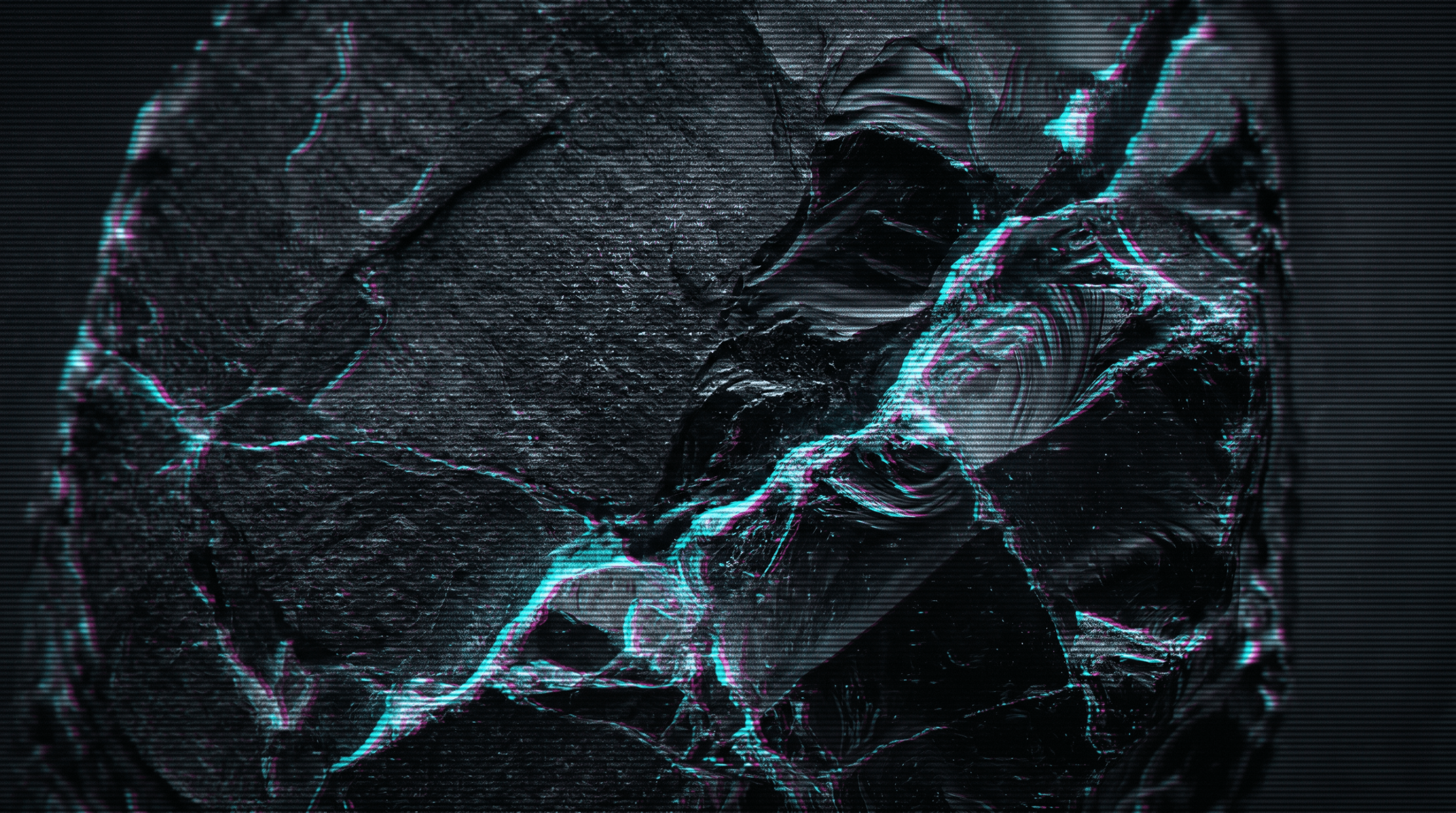 Image background depicting electrical glitches coming out of obsidian